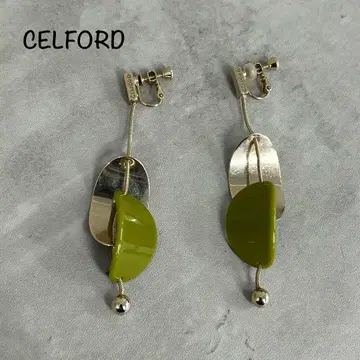 CELFORD 셀포드 2줄 모티브 귀찌 그린 골드 고급스러운