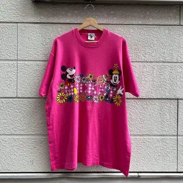 90s USA제 미키 프린트 티셔츠 빅 사이즈 빈티지