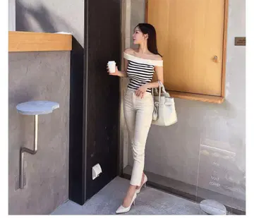 모노 컬러 스트레치 앵클 데님