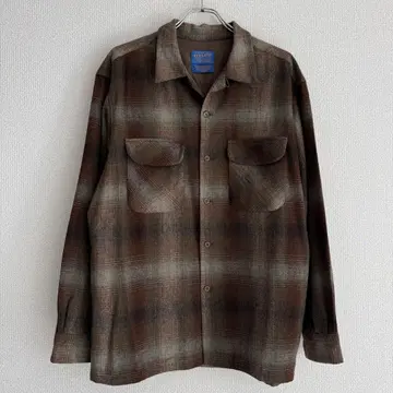 90s 펜들턴 박스 셔츠 옴브레 체크 울 빈티지