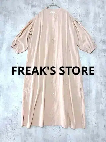 FREAK'S STORE 핑크 베이지 셔츠 원피스 벌룬 소매