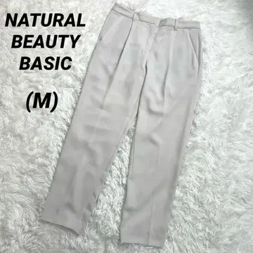 내추럴 뷰티 베이직 턱 팬츠 테이퍼드 짙은 화이트 M