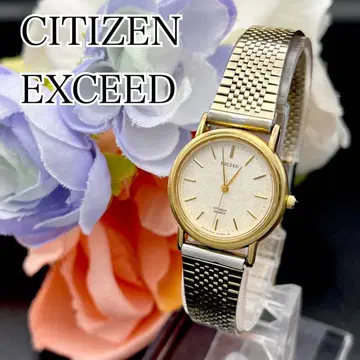 작동 손목시계 CITIZEN EXCEED 시티즌 라운드 골드 F90