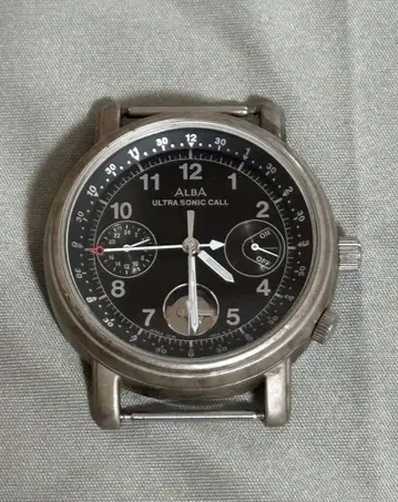 레어 SEIKO ALBA 손목시계 V636-0010 블랙