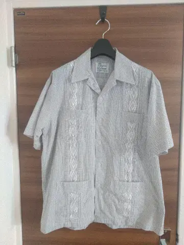 쿠바 셔츠 하운드투스 체크 L 사이즈 HABAND GUAYABERA