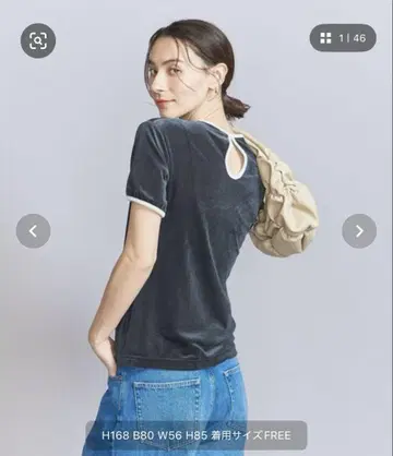 BEAUTY&YOUTH 시어 베어 링거 티셔츠 다크 그레이