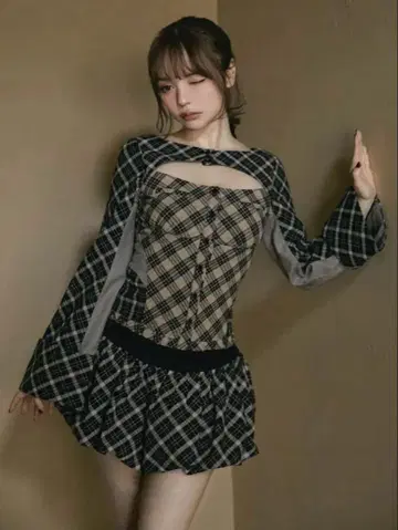 앤드메리 낸시 체크 톱스