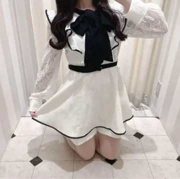 evelyn 레이스 리본 올인원