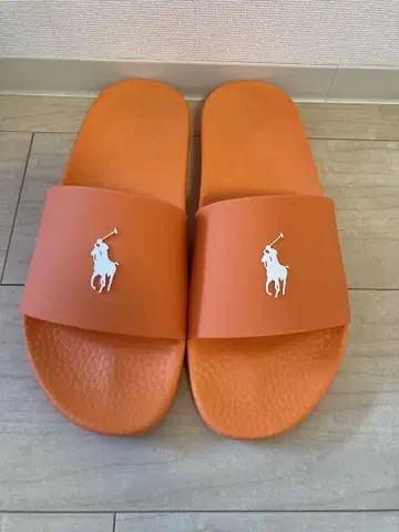 폴로 랄프 로렌 슬라이드 샌들 비치 샌들 오렌지