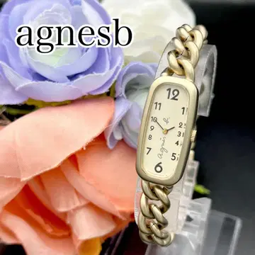 작동 손목시계 agnesb 에네스베 골드 팔찌 워치 F93