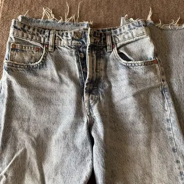 자라 프린지 헴 데님 팬츠 EUR 36