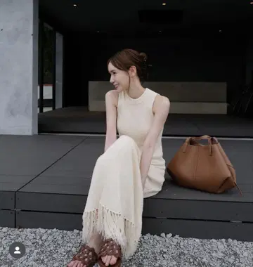 maison celon 택 포함 프린지 니트 원피스