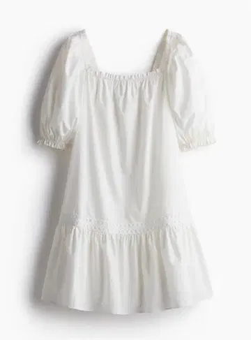H&M 퍼프 슬리브 포플린 원피스 1291737