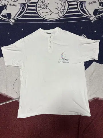 90s USA제 헨리넥 티셔츠 아트 티 Hanes 프린트 티