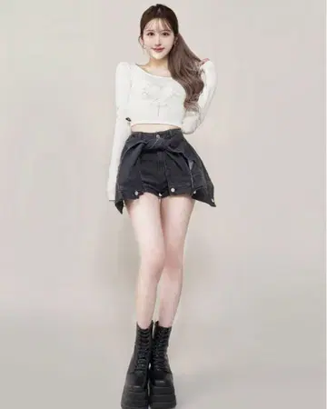 다리치 숏 데님 M