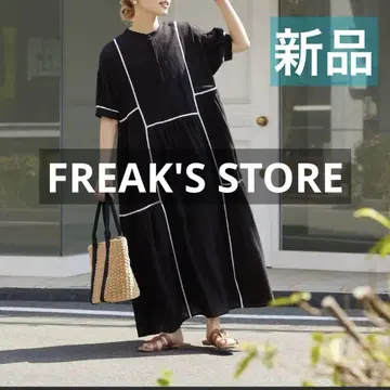 FREAK'S STORE 인도 거즈 사다리 레이스 원피스 블랙