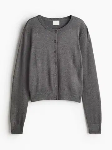 H&M 파인 니트 가디건 그레이 0579541