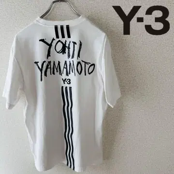 Y3 요지 야마모토 반팔 티셔츠 티셔츠 화이트 남성용 XS