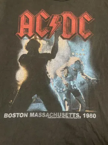 AC/DC 콘서트 티셔츠 1980 보스턴 S