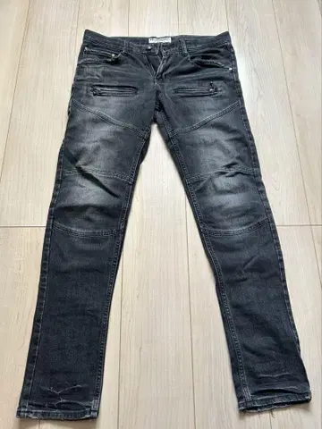 propa9anda 블랙 슬림 핏 데님 팬츠