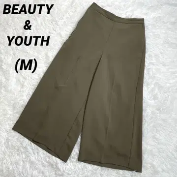 뷰티 앤 유스 이지 팬츠 가우초 와이드 카키 M