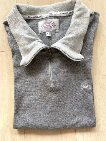 아르마니 청바지 '부드러운 코튼' 피케 셔츠 (M) 집업