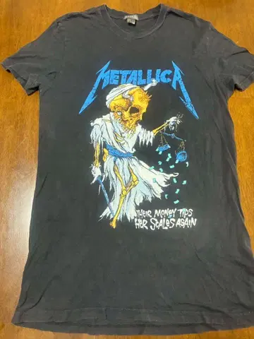 Metallica 스컬 디자인 티셔츠