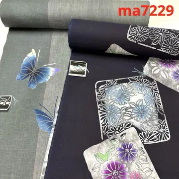 ma7229 하자품 유카타 옷감 2개 세트 면 원단 미재단 면 리메이크