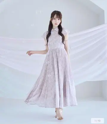 플리츠 꽃무늬 프린트 드레스