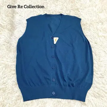 기브리 컬렉션 프론트 오픈 버튼 니트 베스트 QVC 아이언 블루 M