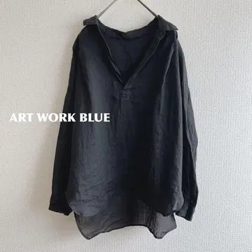 ART WORK BLUE 린넨 스키퍼 셔츠 m43