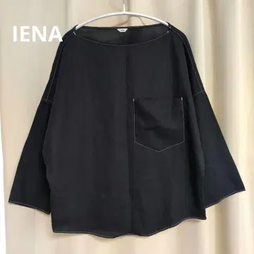 IENA 블랙 7부 소매 셔츠