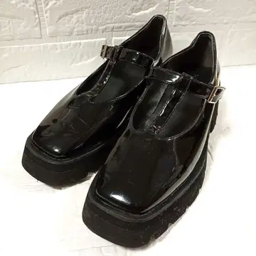 STYLE DELI 새상품급 에나멜 통굽 신발 스트랩 포함