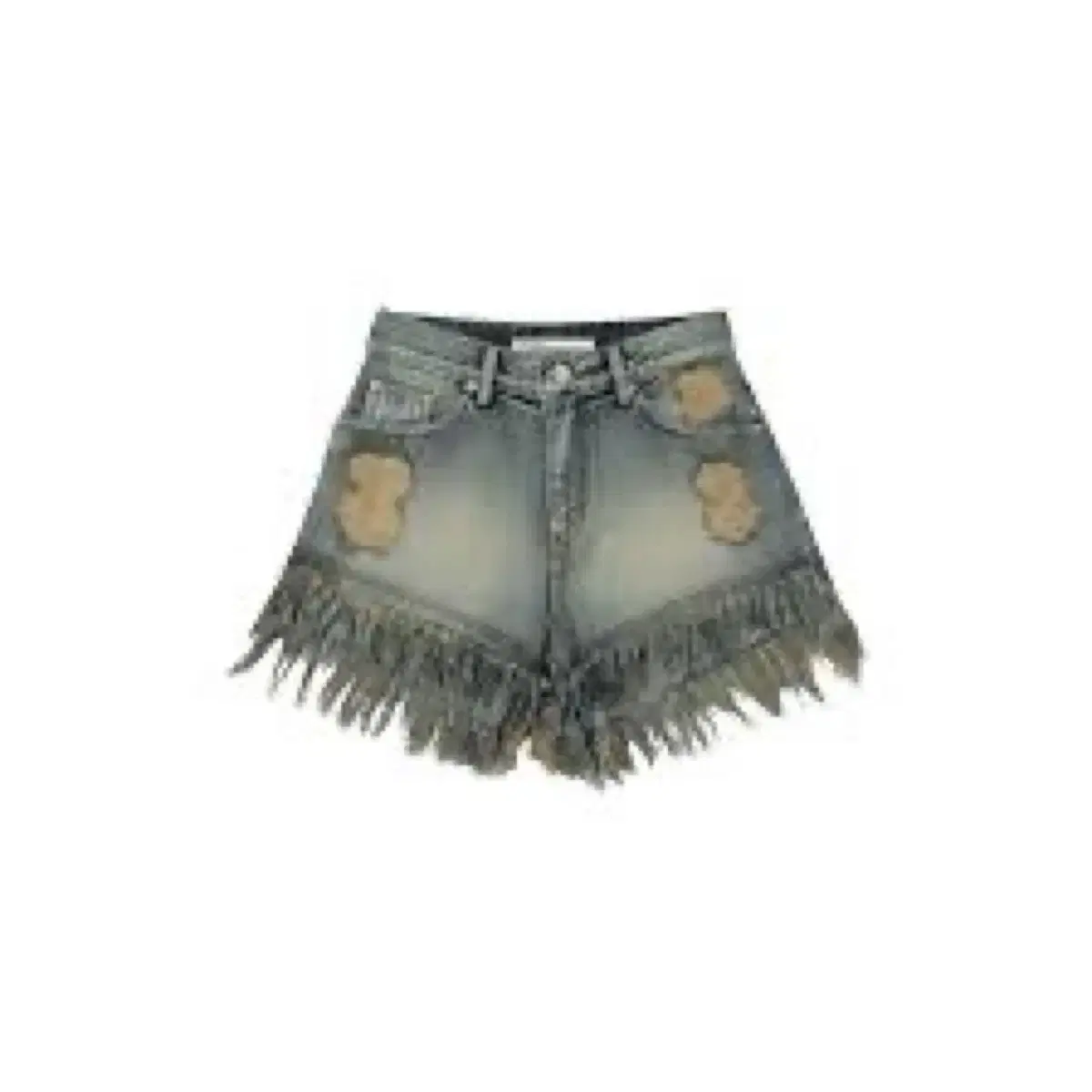 BOHEMIAN SEOUL】BOHEMSEO DESTROYED GRAY DENIM SHORTS