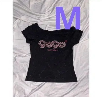 9090 girl OG 로고 오프 숄더 글리터