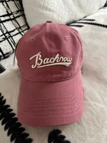Bachnow 자수 로고 야구 모자 핑크