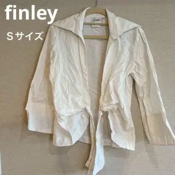 finley 화이트 앞매듭 긴팔 셔츠 S