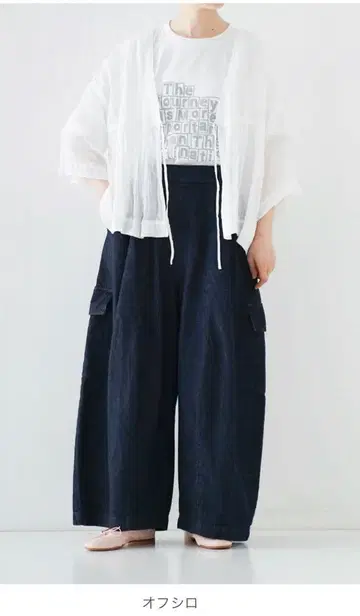 네스트로브 린넨 거즈 리본 블라우스 (오프 시로)