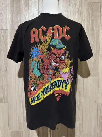 AC/DC AC/DC 티셔츠 L 밴딩 티셔츠 구제 의류 레어