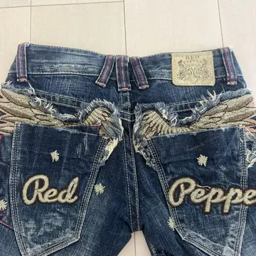 Red Pepper 윙 자수 데님 팬츠 24인치