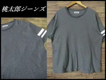 XXL 복숭아 소년 청바지 출진 헤비 코튼 반팔 플레인 티셔츠 그레이