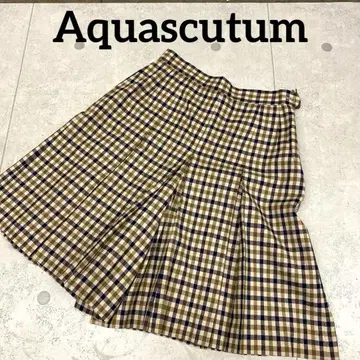 Aquascutum 영국제 울 체크 박스 큐롯 팬츠