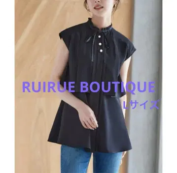 RUIRUE BOUTIQUE 펄 버튼 프렌치 슬리브 블라우스 L 사이즈