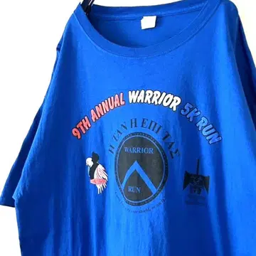 9TH ANNUAL WARRIOR 티셔츠 L 블루 파랑 구제 의류