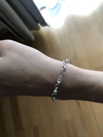 실버 비즈 체인 팔찌