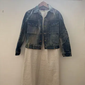 데님 자켓 라이트 블루 숏 기장