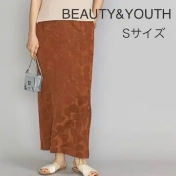 BEAUTY&YOUTH 리프 자카드 I 라인 맥시 스커트