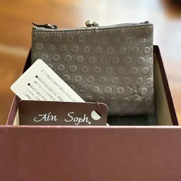 AinSoph 아인소프 이탈리안 시프 가죽 엠보싱 도트 가마구치 지갑