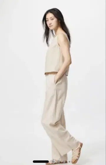 린넨 블렌드 이지 팬츠 긴 길이 M