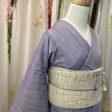 여름 기모노 단옷, 여름 오시마 명주, 순수 실크 100%